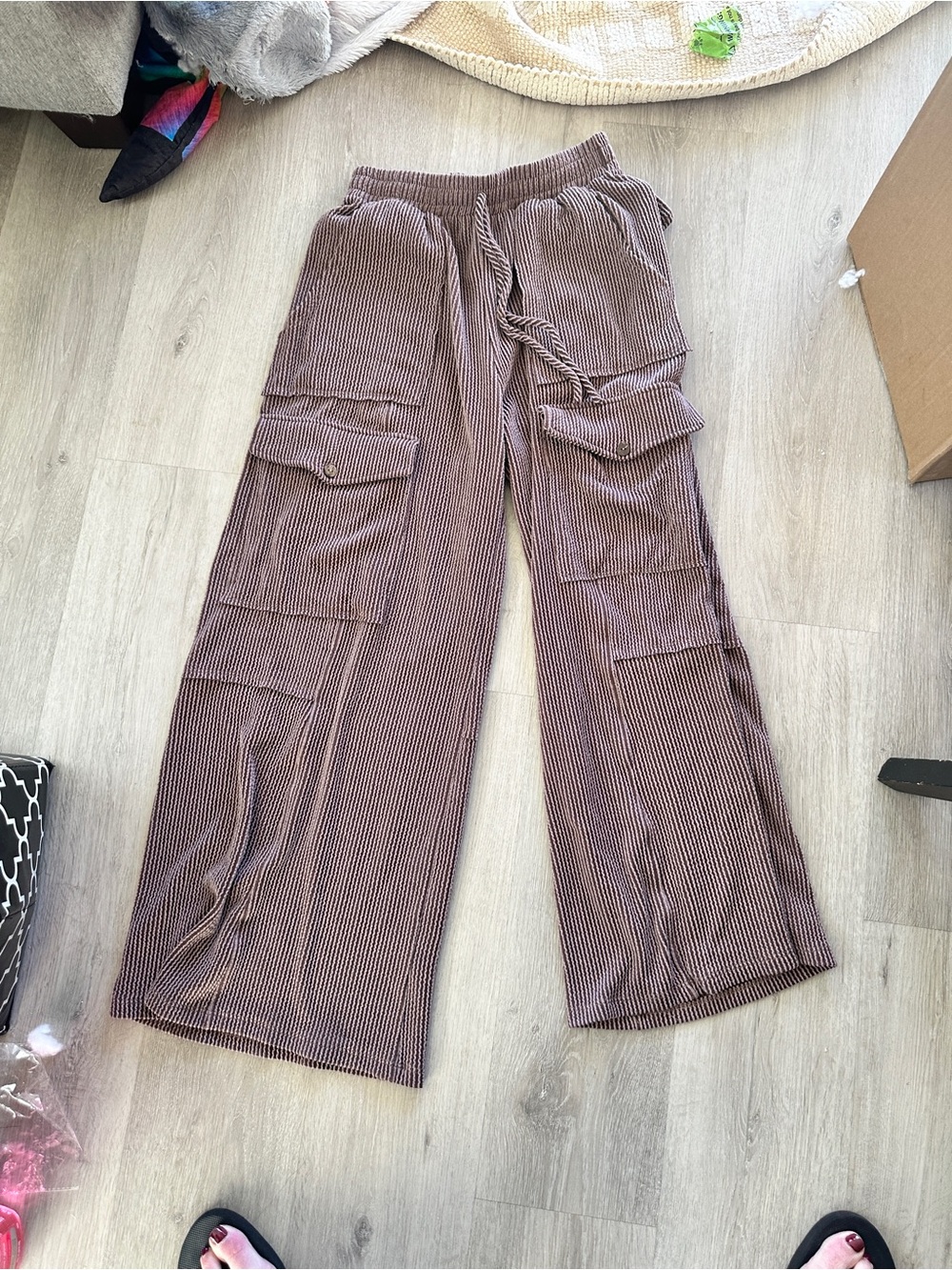Wide Leg Cargo Pants in Brown - Women